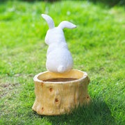 Outdoor sleeping rabbit meat flowerpot living room floor decoration.