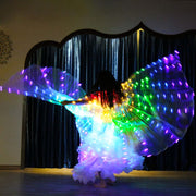 Ruoru Rainbow Color Alas Angle Led Wings Adult Led Costume Circus Led Light Luminous Costumes Party Show Isis Wings Dancewear.