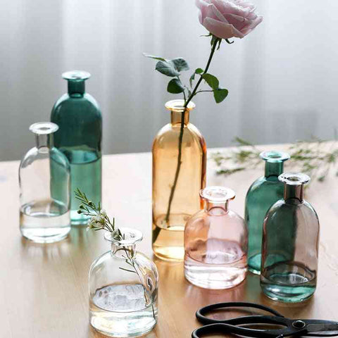 Vase Living Room Dried Flowers Nordic Ins Style Glass Transparent Dill Home Decoration Accessories Flower Vases For Homes.