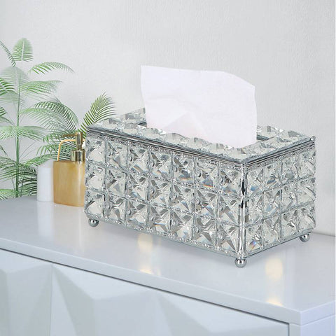 Crystal tissue box, home living room, desktop accessories, paper drawer.