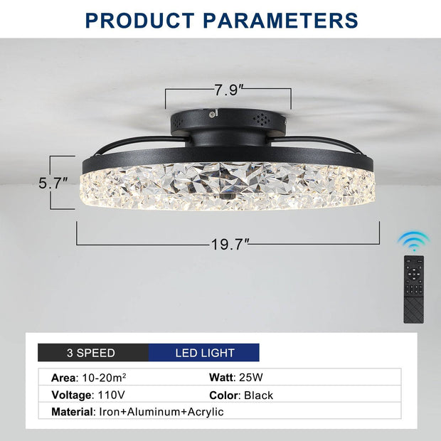 Ceiling Fan with Lights Dimmable LED.