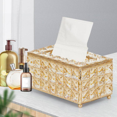 Crystal tissue box, home living room, desktop accessories, paper drawer.