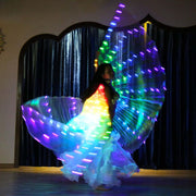 Ruoru Rainbow Color Alas Angle Led Wings Adult Led Costume Circus Led Light Luminous Costumes Party Show Isis Wings Dancewear.