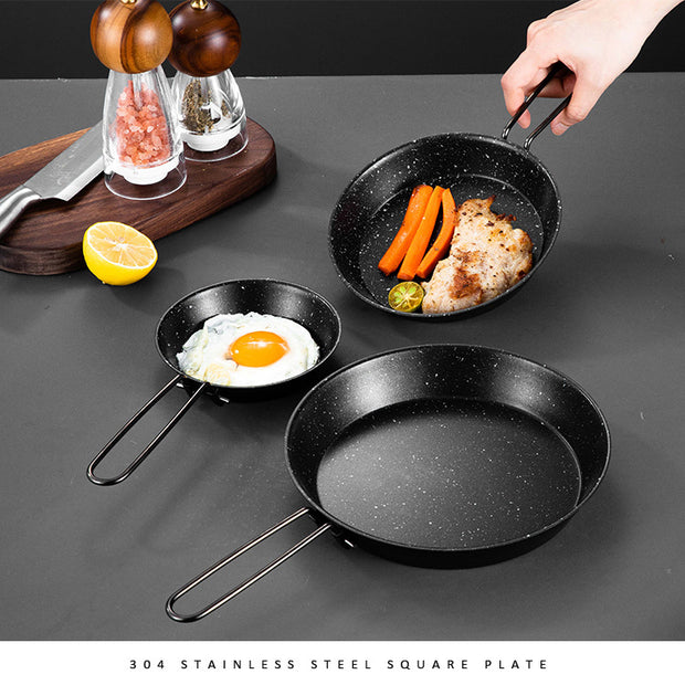 Stainless steel folding handle frying pan outdoor non stick folding fry pan frying pan.