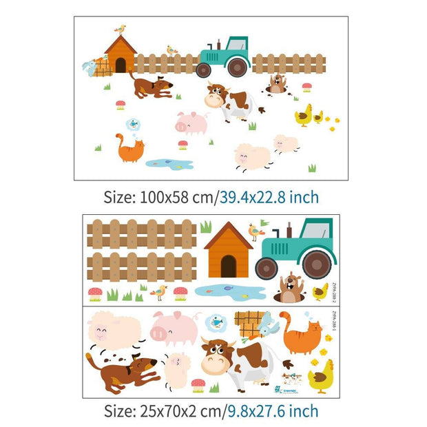 Cow Farm Children's Room Kindergarten Bedroom Living Room Background Wall Decoration Skirting Line Wall Sticker.