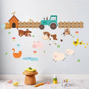 Cow Farm Children's Room Kindergarten Bedroom Living Room Background Wall Decoration Skirting Line Wall Sticker.