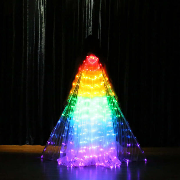 Ruoru Rainbow Color Alas Angle Led Wings Adult Led Costume Circus Led Light Luminous Costumes Party Show Isis Wings Dancewear.