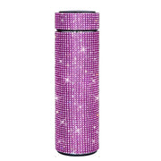 500ml diamond inlaid temperature cup, LED temperature display cup, intelligent water bottle, insulated cup, girl's travel gift.