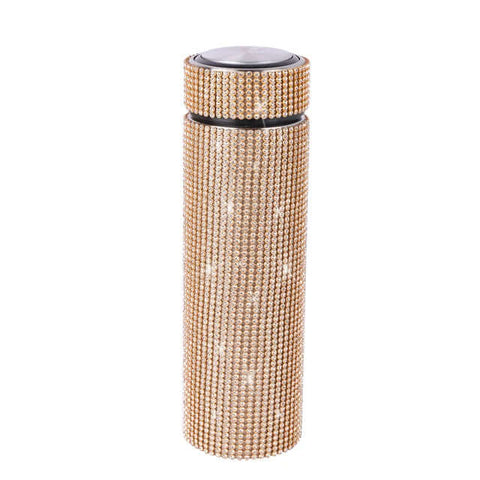 500ml diamond inlaid temperature cup, LED temperature display cup, intelligent water bottle, insulated cup, girl's travel gift.