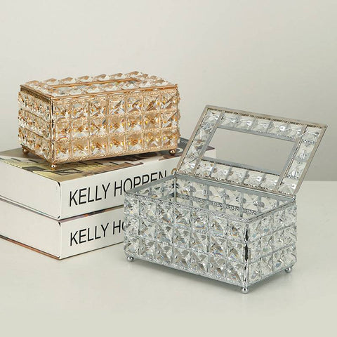 Crystal tissue box, home living room, desktop accessories, paper drawer.