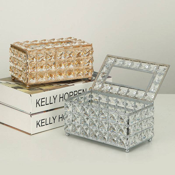 Crystal tissue box, home living room, desktop accessories, paper drawer.