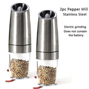 Electric Automatic Mill Pepper and Salt Grinder LED Light Peper Spice Grain Mills Porcelain Grinding Core Mill for Kitchen Tools.