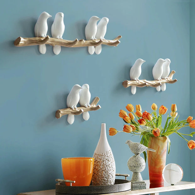 Wall Decorations Home Accessories Living Room Hanger Resin Bird hanger key kitchen Coat Clothes Towel Hooks Hat Handbag Holder.