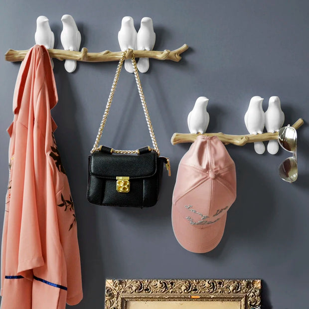 Wall Decorations Home Accessories Living Room Hanger Resin Bird hanger key kitchen Coat Clothes Towel Hooks Hat Handbag Holder.