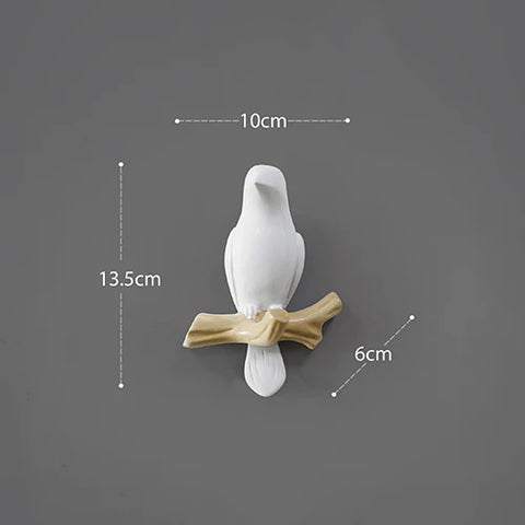 Wall Decorations Home Accessories Living Room Hanger Resin Bird hanger key kitchen Coat Clothes Towel Hooks Hat Handbag Holder.