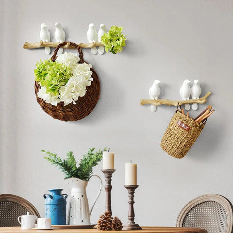 Wall Decorations Home Accessories Living Room Hanger Resin Bird hanger key kitchen Coat Clothes Towel Hooks Hat Handbag Holder.